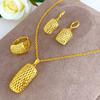 Xinjiang Wedding Square Fish Scale Jewelry Set Sand Gold Necklace Ring Earrings Three Pieces 2026