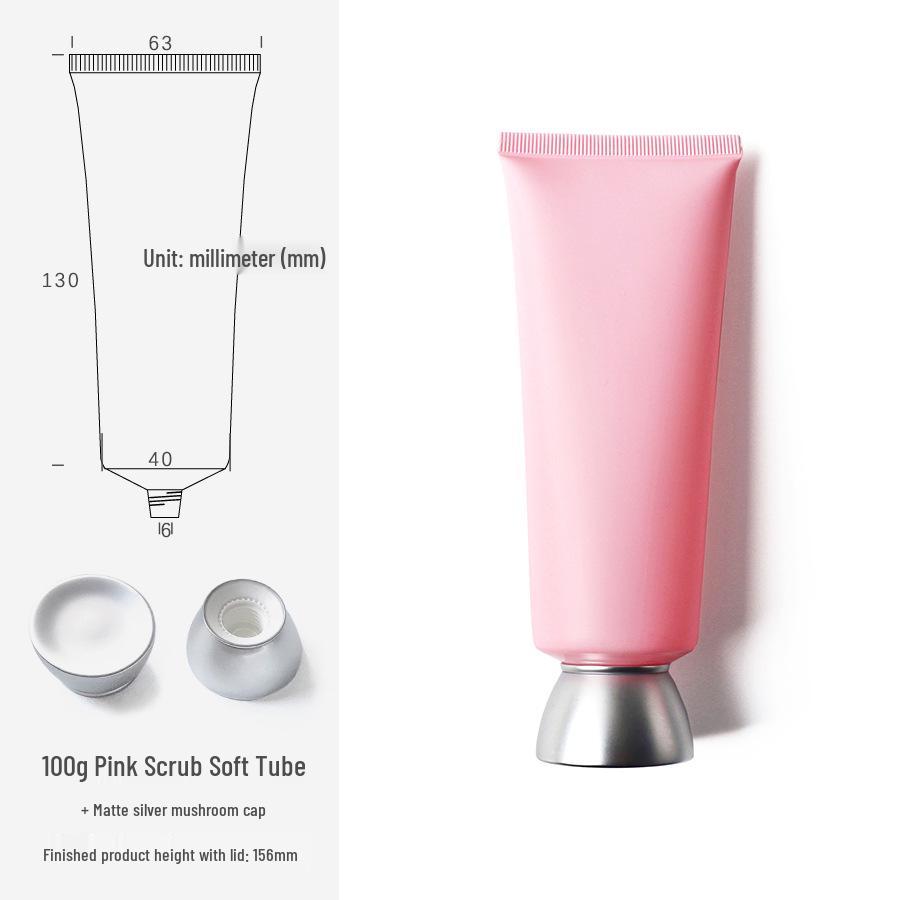 100g/ml Pink Frosted Soft Tube Bottle for Body Lotion, Facial Cleanser, Face Wash - Travel Size Cosmetic Packaging