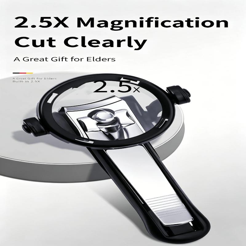 Precision Toenail Fingernail Clipper with Magnifying Glass Sharp Durable Trimmer Portable Pedicure Tool for Travel Gift