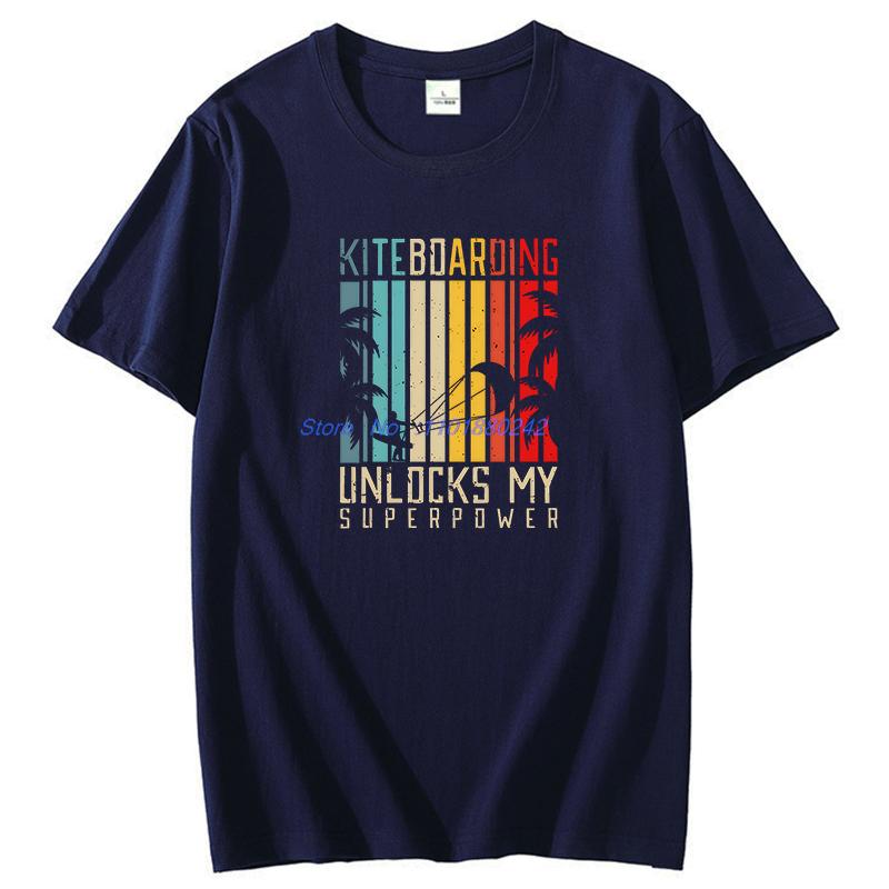 Vintage Kiteboarding Kitesurfing Funny Graphic T Shirts Birthday Gifts Tshirt Cotton Short Sleeve Tshirts Mens Print T Shirt