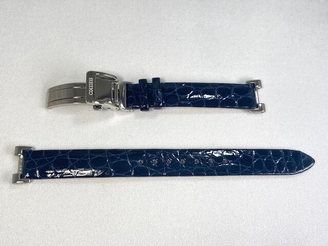 L0EZ112J9 SEIKO Dolce Exceline 12mm Leather for & Strap, Crocodile, Navy, SWCW105/ 1B25-0AM0