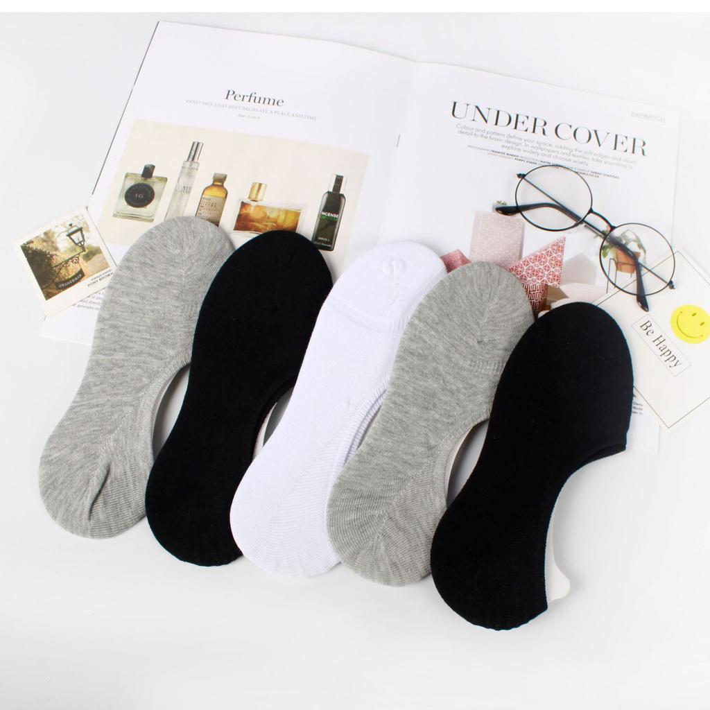 Solid Color Cotton Socks, Men'S Boat Socks, Invisible Socks, Breathable And Sweat-Absorbing, Light-Mouth Low-Top Casual Socks