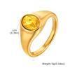 Vnox Minimalist Round Zircon Inlaid Rings For Women Men Stainless Steel Gold Color Elliptical Stone Ring Jewelry Never Lose