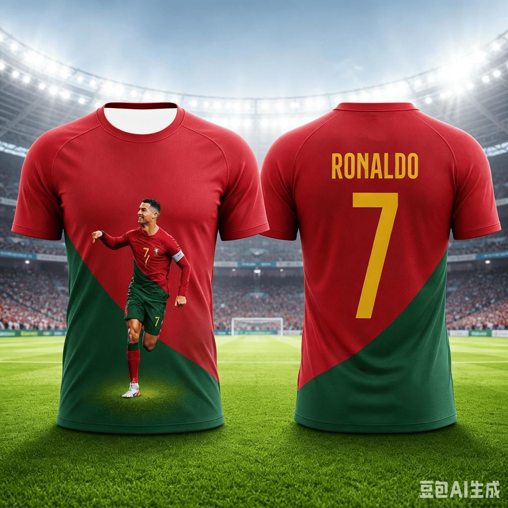 The Fashionable Ronaldo Summer 3D Print Family Outfit Football Jersey T-shirt Is Suitable for Outdoor Sports Wear