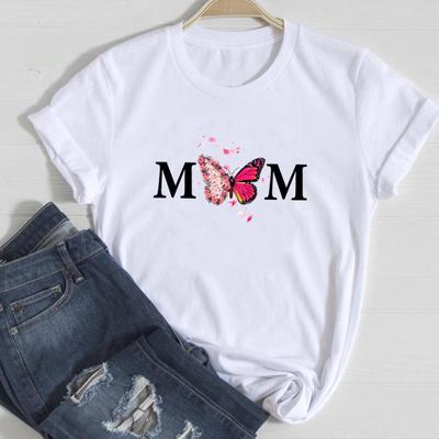 (Asiatische Größe)T Top Mom Schmetterling Brief Trend Nette Mode T Shirt Frauen Druck Dame Kleidung Casual Kurzarm Weibliche Grafik T-shirt