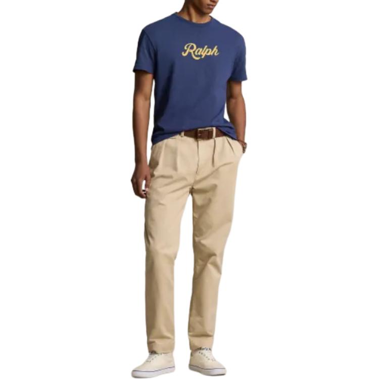 Polo Ralph Lauren Letter Logo Crew Neck Short Sleeve T-Shirt Men Tops Dark-Blue MNPOTSH1N822-062