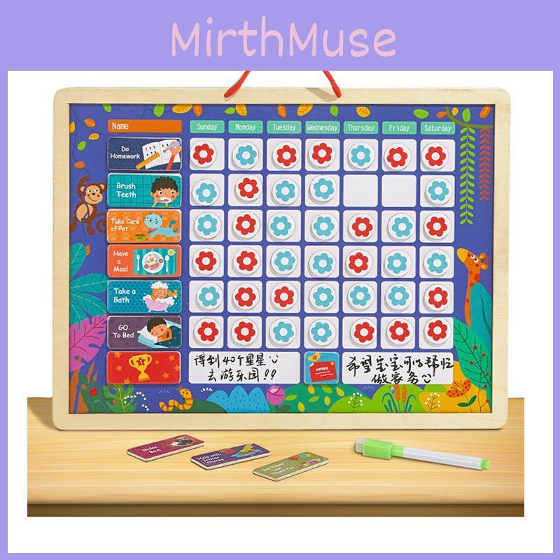 Behavior Wooden Kids Chart With Reward Stickers For Good Encouragement Habit