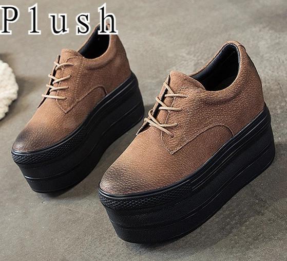 Fashion Matsu Cake Shoes for Women Spring New Thick Sole Inner Heightening Retro Color Polishing Single Shoe Women Platform Shoes Heels