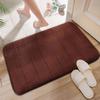 Toilet Bathroom Floor Mat, Striped Coral Fleece Floor Mat Bathroom Carpet, Simple Style, Absorbent and Non Slip Mat