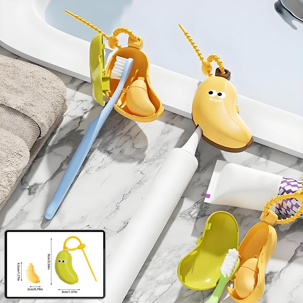 

Пластиковий Захисний Чохол для Головки Зубної Щітки Портативний Чохол-Ковпачок для Зубної Щітки у Формі Банана 2-в-1 Захист Щітки Чохол-Ковпачок для Зубної Щітки 1PCS-Green