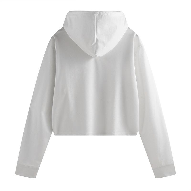 European and American spring and autumn winter hooded casual solid color street warm women's sportswear