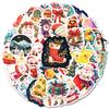 50pcs Merry Christmas and Happy New Year Stickers, Non-repetitive Cartoon Cute Characters and Animals Christmas Decorative