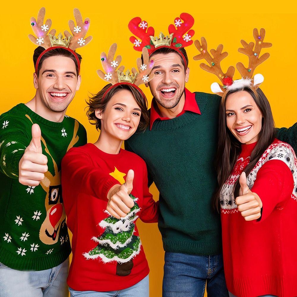 Glitter Sequin Christmas Hairband Antler Photograph Props Fun Christmas Headband  Party Supplies