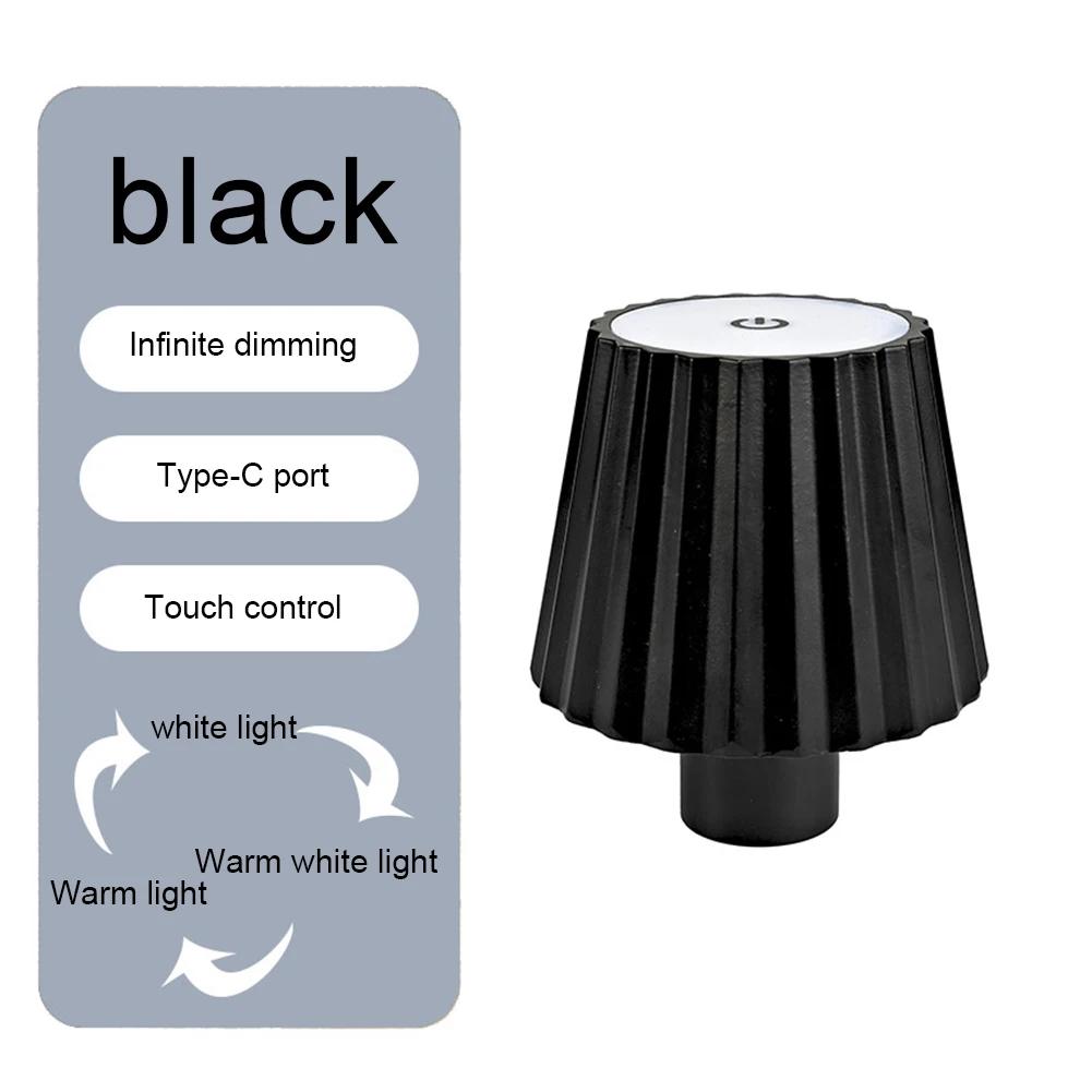 LED Table Lamp USB Rechargeable 5200mAh Dimmable LED Bottle Lamp IP64 Waterproof Portable Table Light for Outdoor Dining Bedroom