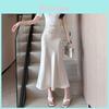 Satin Fish Tail Skirt With High Waist For Women Spring Stylish Pencil Skirt