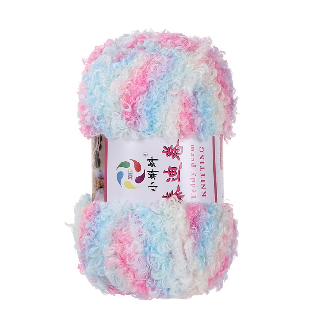 

100g Weight Teddy Knitting Yarn Acrylic Material Curly Hair Texture Imitation Teddy Velvet Yarn Woven Threads Texture разноцветный