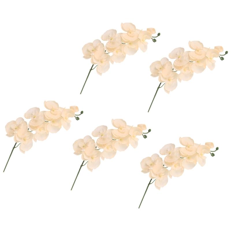 Realistic Artificial Orchids Stem Silk Flower Branch for Permanent Wedding Displays or Home Vases Table Decoration