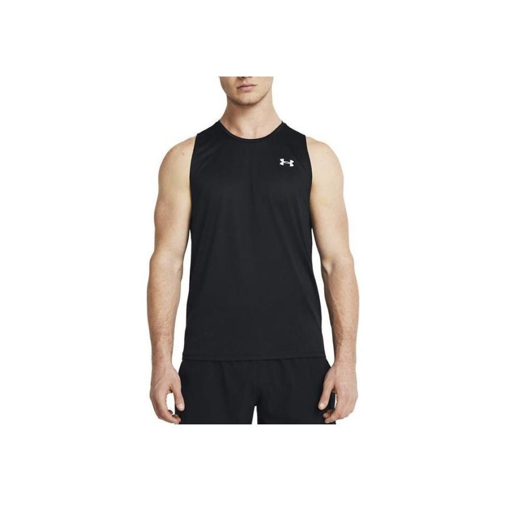 Under Armour Tech Solid Crew Neck Sleeveless Training Vest Men Tops Black 1382795-001