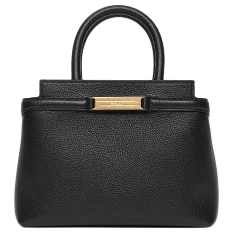 Bally Gold Hardware Leather Shoulder Crossbody Handbag Women Handbags Black 6312270