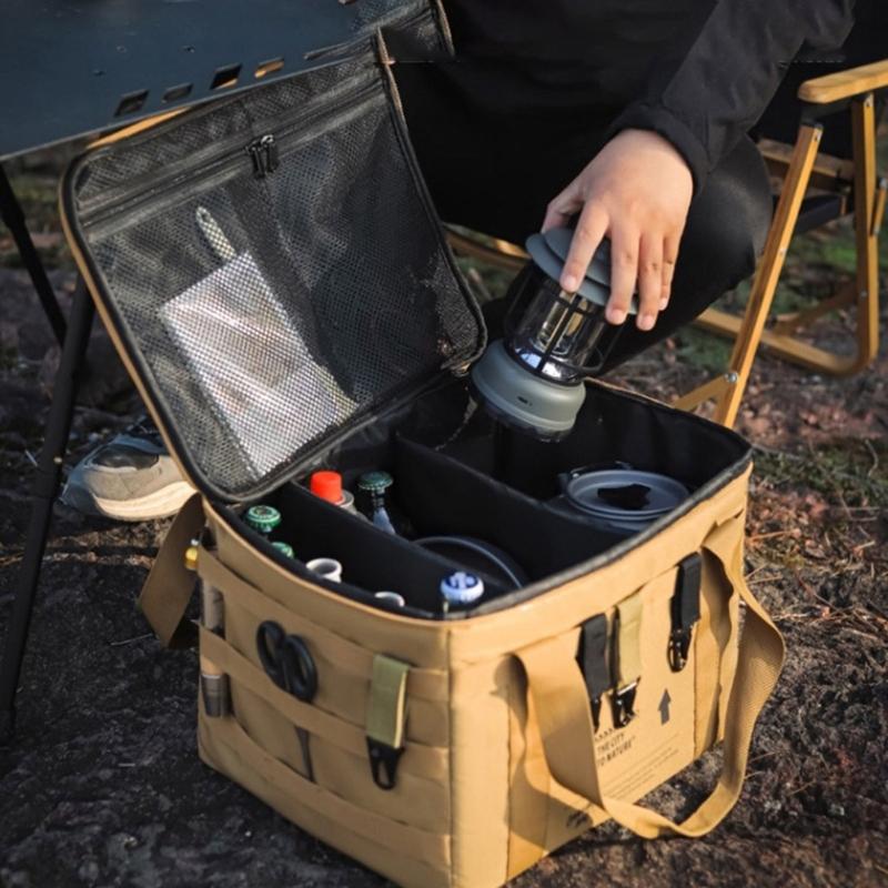 Camping Cookware Bag Large Capacity Picnics Tableware Organizers Gas Stove Pots Portable Carrying Bag Easy to Carry