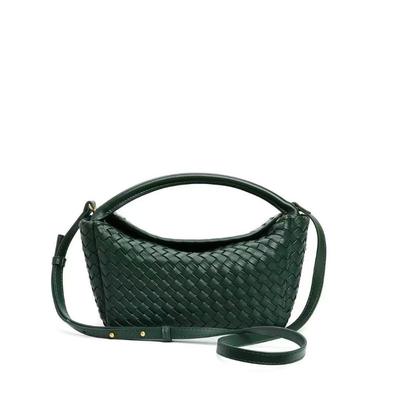 Leather Woven Lunch Box Bag Women's New Fashion Armpit Bag Handbag Messenger Bag Niche Light Luxury High-end Bag