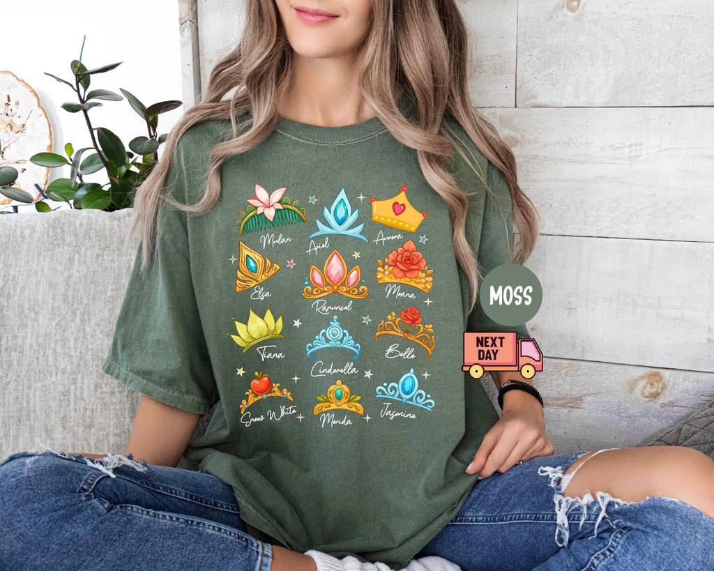 2026 Summer Princess Crown Graphic Tshirt Unisex Unisex Fashion Cotton Quality Casual Loose Short Sleeve Classic Unisex