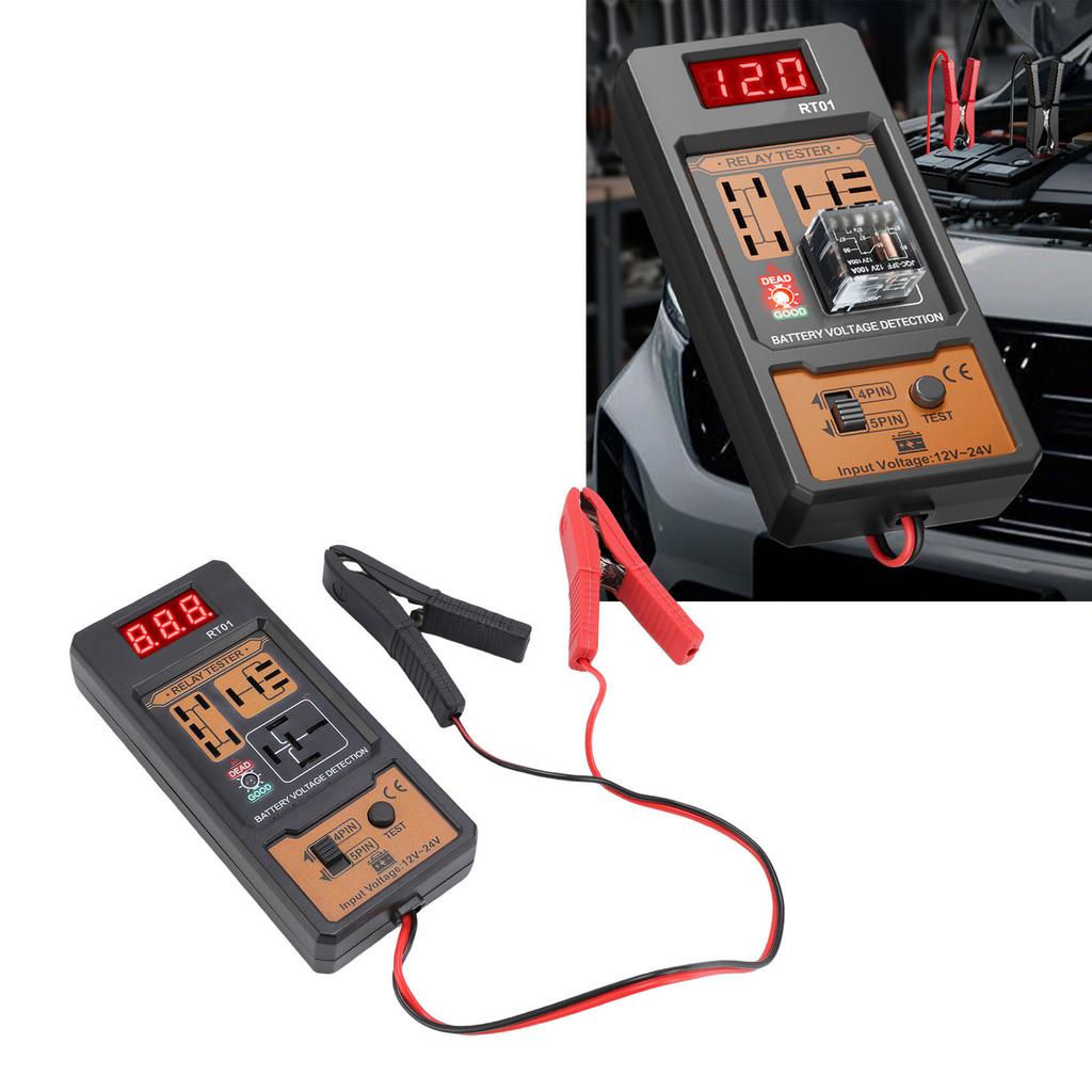12v 24v Digital Car Relay Tester Analyzer Automotive Diagnostic Tool For 4 Pin 5 Pin Relays
