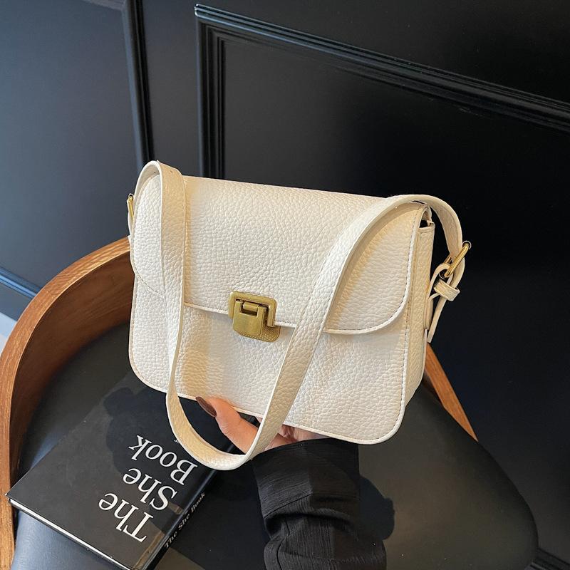 Spring and Summer New Textured Women's Bags Women's Trendy Versatile Simple Messenger Bags Retro Foreign Messenger Small Square Bags