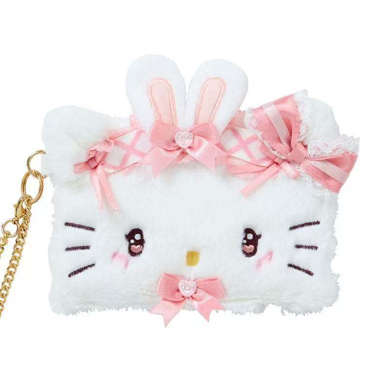 Hello Kitty Plush Keychain Wallet With Canvas Card Holder For Kids And Adults