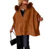 Women's Fashion Casual Button Long Sleeve Round Neck Plush Jacket