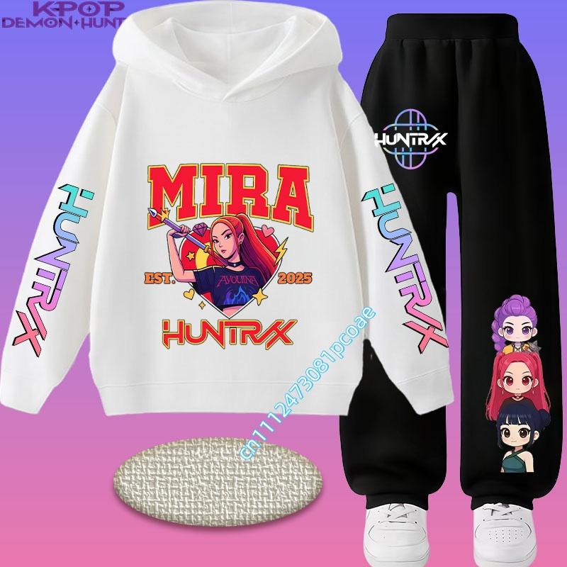 2026 New Children's Popular Anime Print Spring/Autumn Casual Hooded Sweatshirt + Sports Pants 2-Piece Set