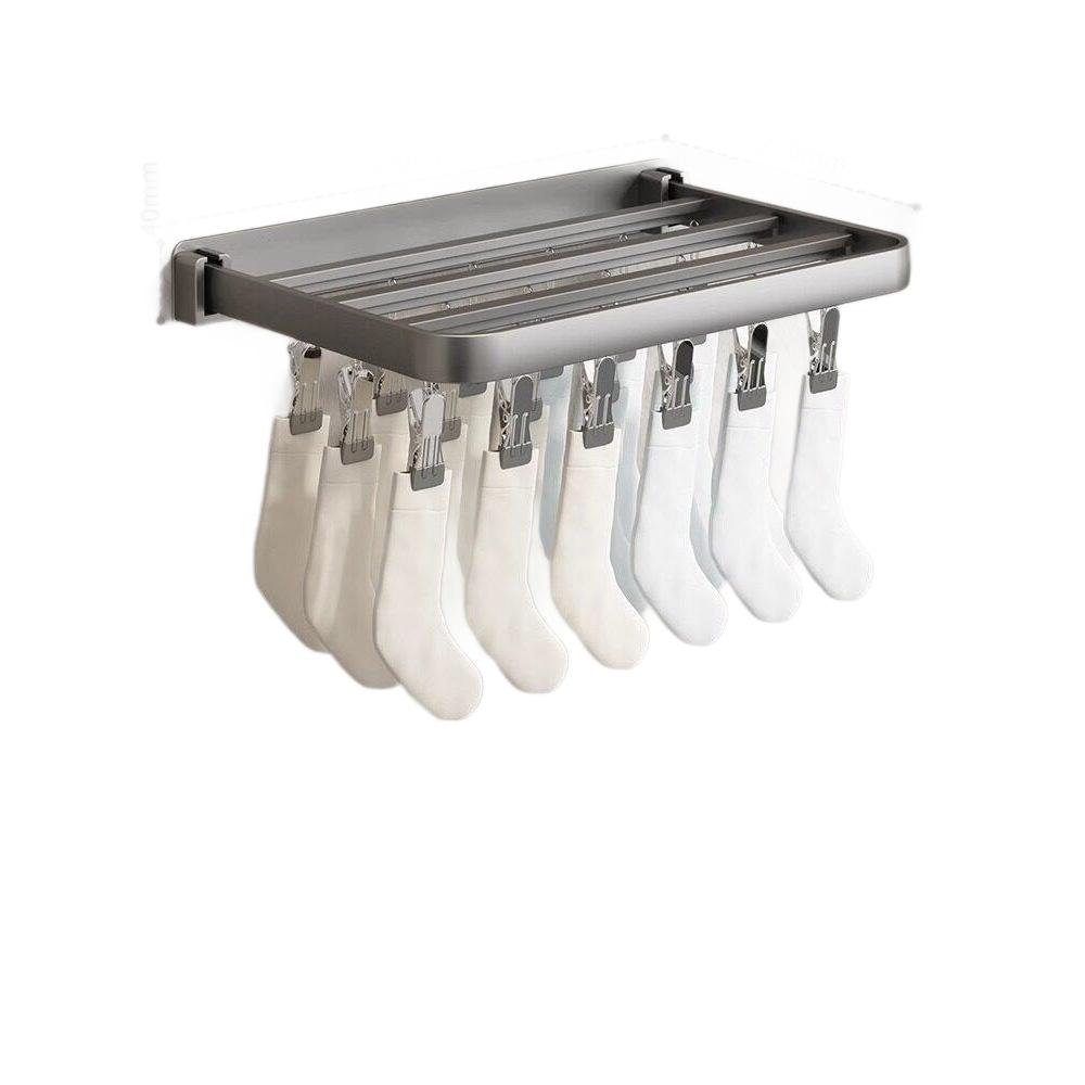 Folding Drying Rack Multi-clip Wall Hanging Multi-functional Drying Socks Artifact Household Balcony Windproof Underwear Underwear Socks Clip