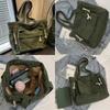 Corduroy Work Shoulder Bag Large Capacity Casual Tote Bag Handbags Solid Color with Multiple Pocket Crossbody Bag For Women