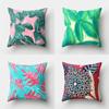Office Living Room Home Pillowcase Green Leaf Coconut Tree Pattern Pillowcase Car Ornaments