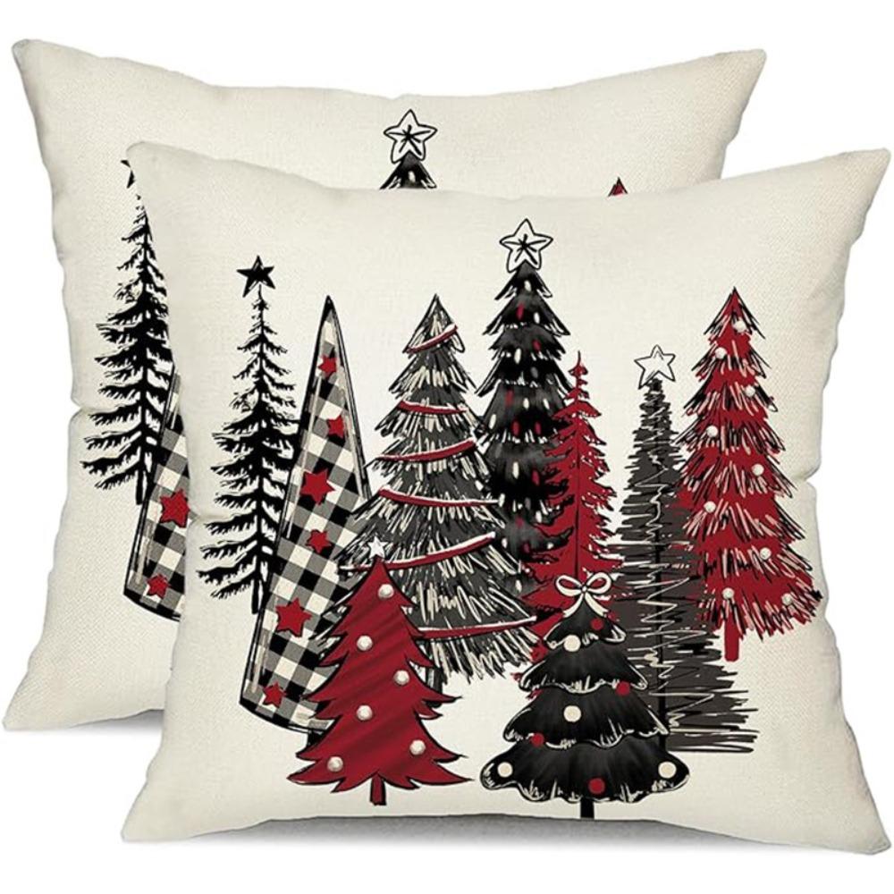 2Pcs 45x45cm Christmas Tree Cushion Cover Luxury Pillow Shell Dacron Throw Pillow Case Children
