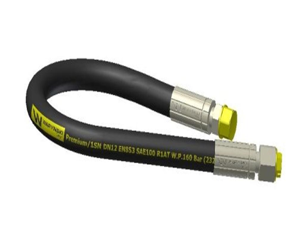 Hydraulic hose 160 bar thread M22x1.5 straight -1500mm DN12-1SN (AB-13-1500; P11P21) 16MPa Waryński