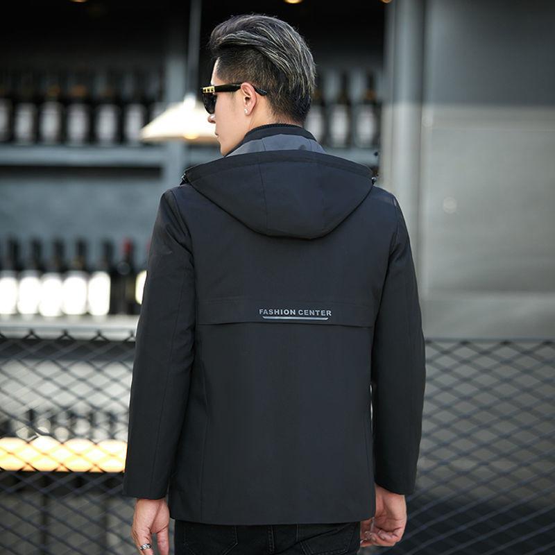 Winter Hooded Jacket Men's Short Rabbit Fur Nikon Fur One-piece Fur Middle-aged Thickened Version