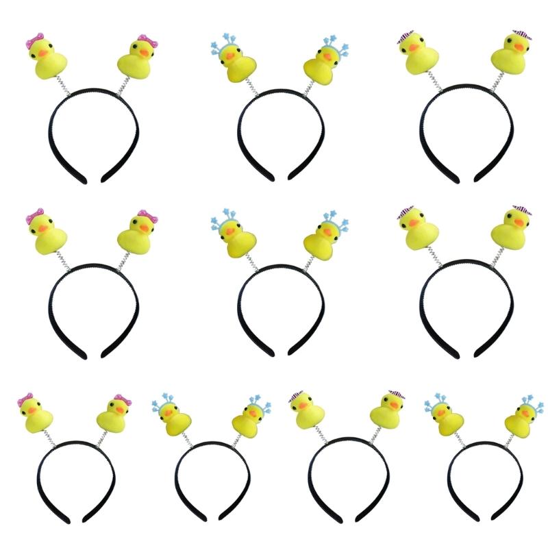 10lot Funny Ducks Headbands Cartoon Animal Hairband Makeup Wash Face Headwear for Costume Event and Casual Use