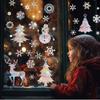 2Pcs/set Snowman Snowflake Window Decal Snowflake Xmas Elk Glass Sticker  Party