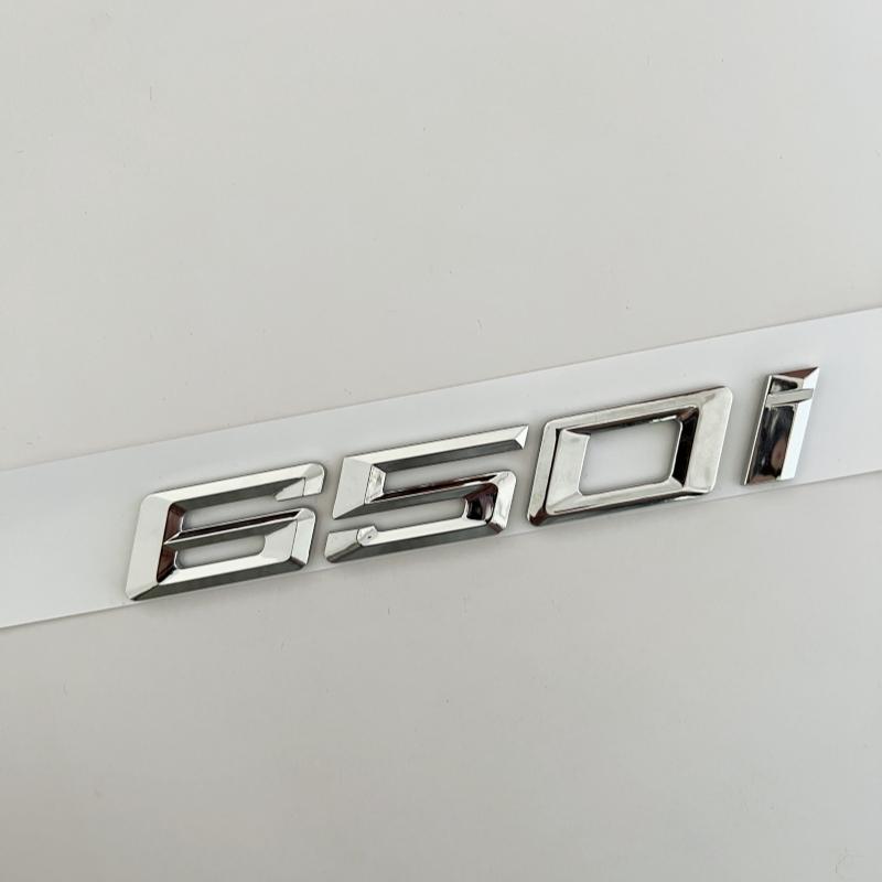 New Font Numbers Letters 630i 635i 640i 645i 650i Top ABS Emblem for BMW 6 Series Car Trunk Nameplate Logo Sticker Black Chrome