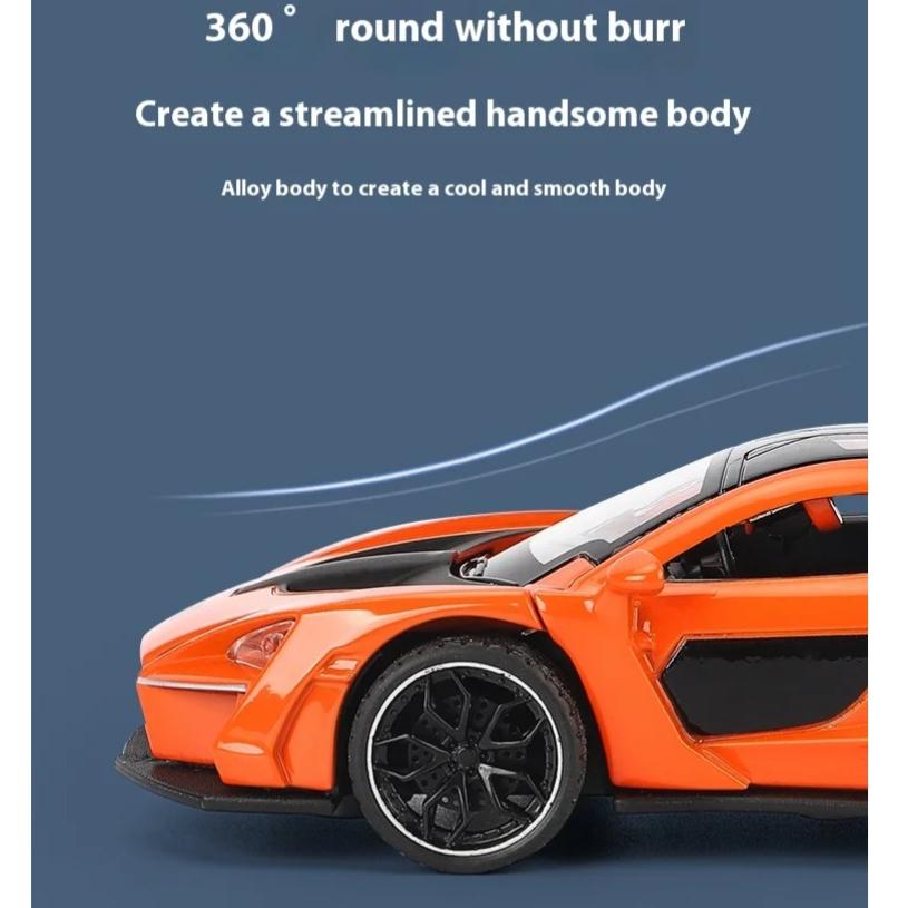 1/32 Scale McLaren Senna Alloy Car Model Diecasts Metal Toy Vehicles Model Simulation Sound and Light Collection Kids Birthday Gifts