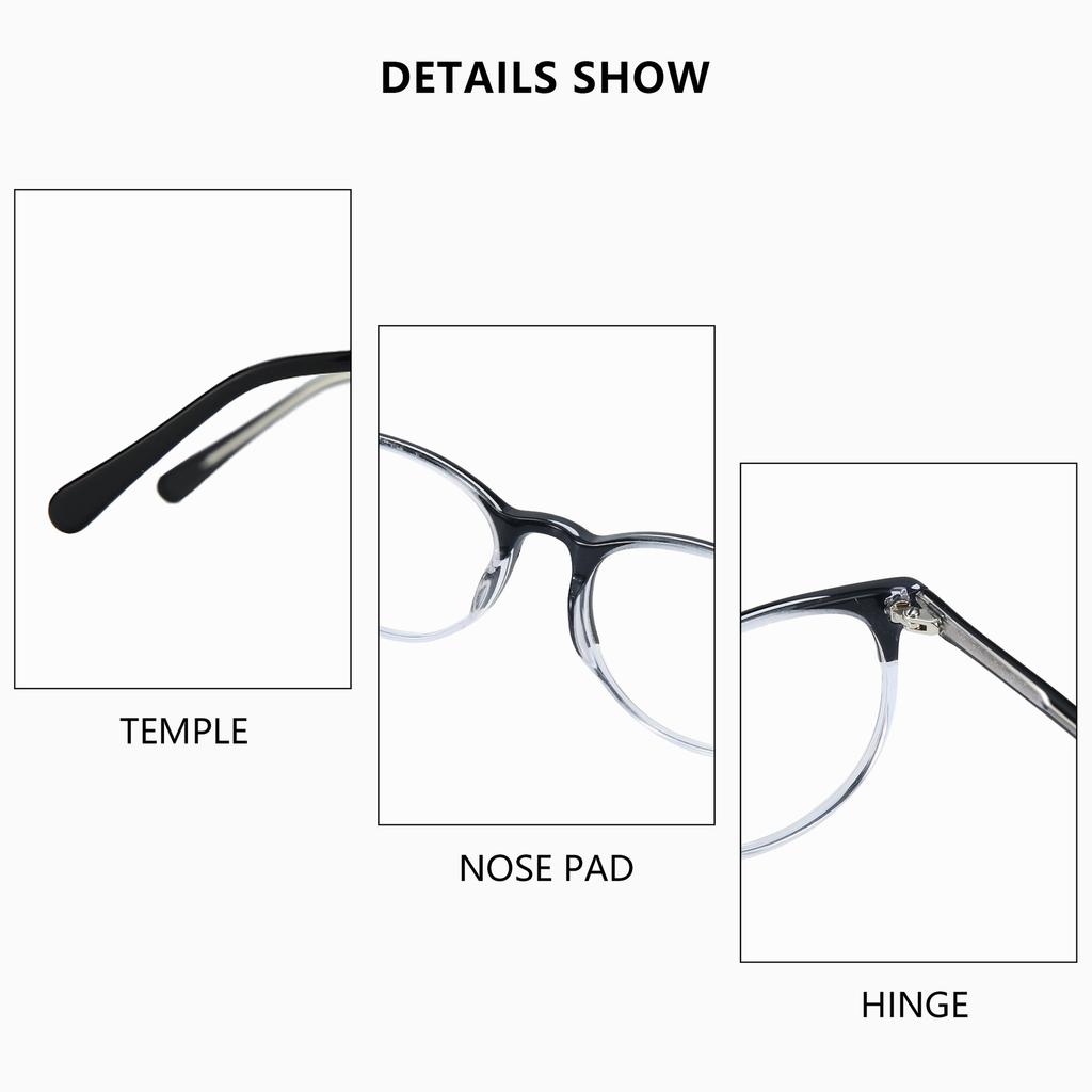 Retro Acetate Round Glasses Frames Men Women Vintage Anti Blue Light Photochromic Lens Optical Prescription Eyeglasses
