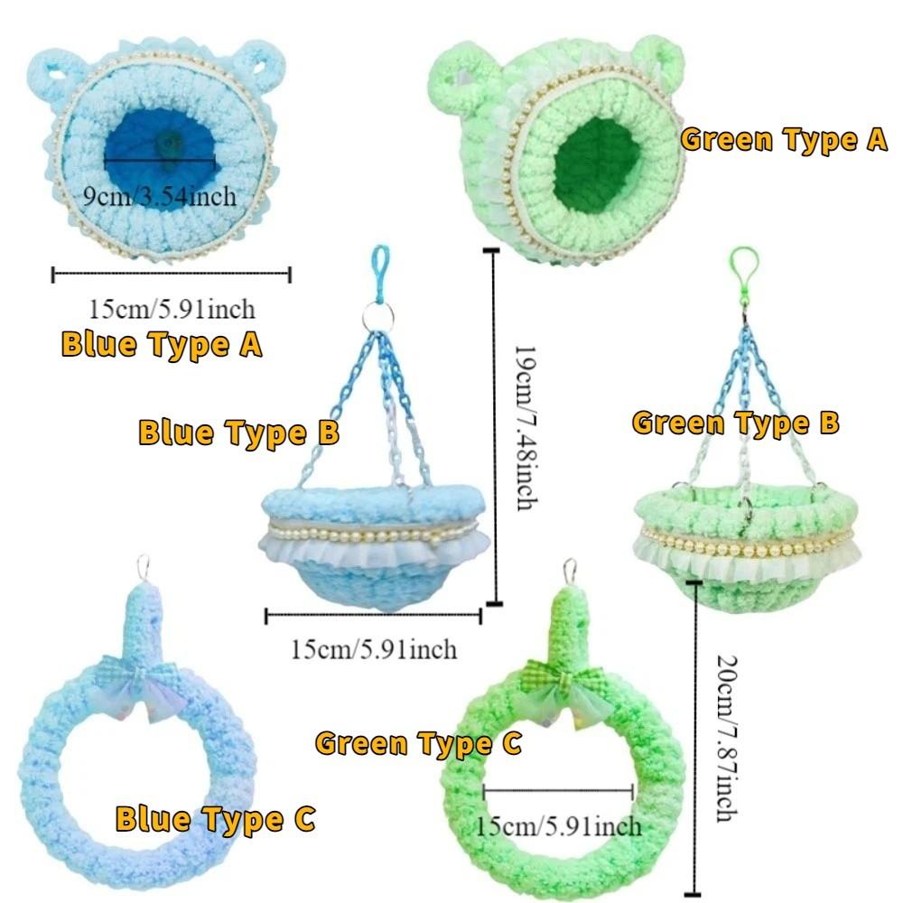Vielseitige Verdickte Papageiennestschaukel Atmungsaktiv Gemütlich Papageiennesthaus Bonbonfarbe Warm Vogelkäfig Hängematte Herbst Winter