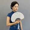White Lace Handheld Fan Vintage Hand Cranked Fan Creative Folding Hand Fan  Gift Giving