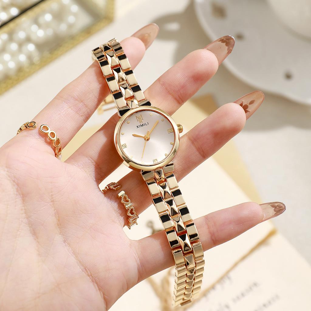 Exquisite High-End Women'S Fashion Trend Quartz Watch Temperament Light Luxury Color Plate Watch