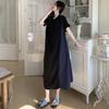 DIMANAF 2025 Summer Plus Size Dress Women Vintage Dress Basic Long Elegant Loose Casual New Dress