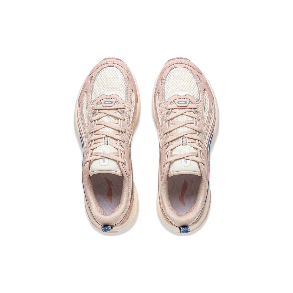 Li Ning Fuyao V2 Cushioning Slip Resistant Abrasion Resistant Low Top Running Shoes Women's Tea Orange Pink ARXT022-6