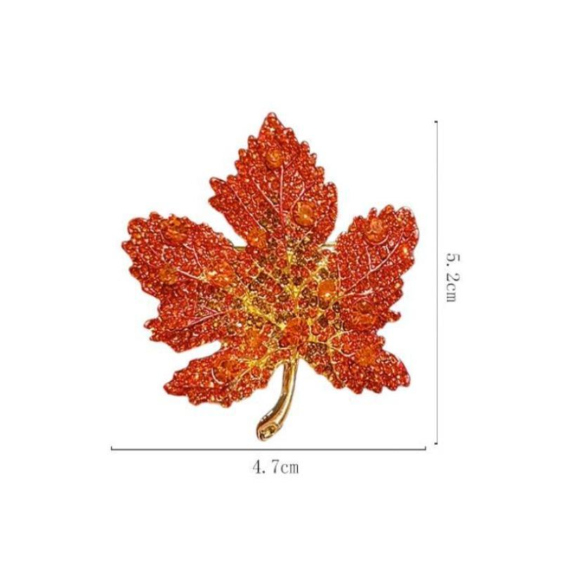 Exquisite Red Maple Leaf Breast Flower, High-End Temperament Suit Pin, Women'S Luxurious Versatile Accessory