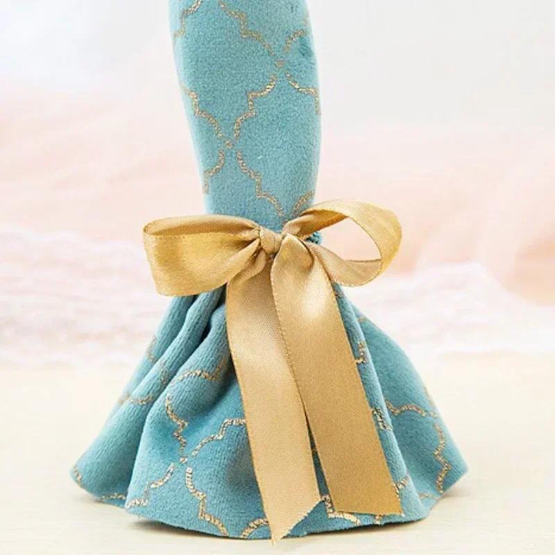 Suport Nordic Retro pentru Bijuterii Albastru Păun Bronzat Raft Rotativ Organizator Cercei Colier Inel Pandantiv Brățară