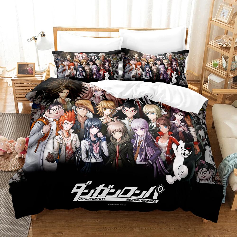 Fashion 3D Print Anime Game Danganronpa Bedding Set Double Twin King Duvet Cover Comforter Pillowcase Boys Girls Adults Bedroom